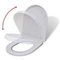 vidaXL Toilettensitz mit Absenkautomatik Weiß Oval