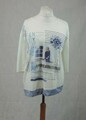 Alia weißes T-Shirt 3/4 Arm mit Druck Größe M 14 UK UVP 23 £ CR009 LL 05