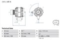 Lichtmaschine Generator für Audi A1 A3 Skoda Fabia 2008-2016 Bosch 0986080600