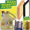 MANN INSPEKTIONSPAKET+CASTROL 5W-30 MOTORÖL passend für BMW 3er E36 316i+318i/s
