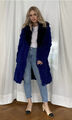 Pelzmantel Echter Pelz Mantel Jacke Blau S M 36 38 Kaninchen Royalblau Blogger