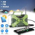 Solar Radio Kurbelradio SOS Notfall Radio AM/FM Dynamo Radio 10000mAh Power Bank