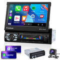 Autoradio 1 DIN 7'' Bildschirm Apple Carplay Android Auto BT AUX USB Navi+Kamera