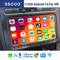 Android14 32G DAB Apple Carplay Autoradio Navi BT für VW Golf Plus Tiguan Kamera