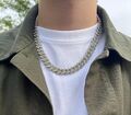 Iced Out Cuban Link Chain Kette Necklass Silber Gold 20 0der 24 inch