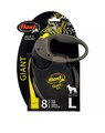 FLEXI Roll-Leine Giant L 8m schwarz-grau neon-gelb Gurt für Hunde bis max. 50 kg