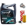 Motoröl Set 5W30 5 Liter + Ölfilter + Ölablassschraube für BMW X1 2er Mini One 