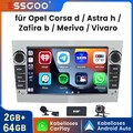Für Opel Corsa C Combo Zafira Astra H 2+64G DAB+ KAM Android13 Carplay Autoradio
