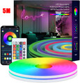 5M Neon LED Strip Streifen RGB Flex Schlauch diffus Lichtband Dimmbar APP