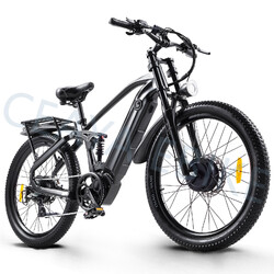 Herren/Damen Elektrofahrrad 2000W 48V Doppelmotor Pedelec Vollfederung 25KM/H