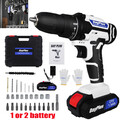 21V Elektrobohrer 3/8" Power Akku Schraubendreher Treiber LED Set mit Batterie