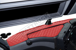 TRUCK ECO LEATHER DASH MAT FIT RENAULT T-RANGE  RED