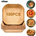 100X Backpapier für Friteuse Heißluftfritteuse Grill Backofen Air fryer 24X24 cm