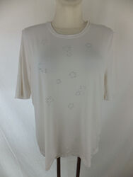 LUCIA T-shirt  - 46 - weiss - Sterne Schmetterling Motiv aus Schmucksteinen TOP