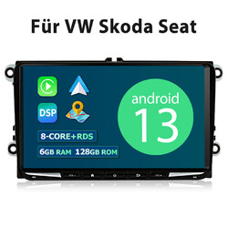 8 kern 128G Autoradio Android 13 Carplay GPS Für VW GOLF 5 6 Touran Caddy Passat