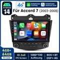Für Honda Accord 7 2003-2007 Carplay Android 14.0 Autoradio BT GPS Navi 4+64G FM