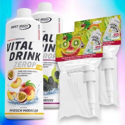 Best Body Nutrition Low Carb Vital Drink 2 x 1 Liter + 2 Dosierpumpen 15,25€/L