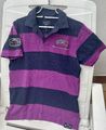 Enzo Lorenzo Herren Poloshirt Gr. M, Gestreift Violett, Blau, Italian Racing