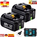 18V/12,0Ah 9Ah für Makita Akku BL1860B BL1840B BL1850 BL1830 /Doppelladegerät DE