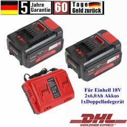 18V 3,0Ah/6,0Ah Für Einhell Akku/Doppelladegerät Power X-Change alle PXC-Geräte