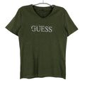 GUESS V-Ausschnitt Regular Grün Damen T-Shirt Größe L