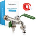 Bächlein Doppel Wasserhahn Garten - 1/2, 3/4 oder 1 Zoll Anschluss - Kugelhahn