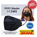 30 St. FFP2 Mund Nasen Schutz Atemschutzmaske Mundschutz schwarz CE zertifiziert