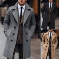 Modischer Herren Mantel mit Revers und zweireihigem Stil für den Winter