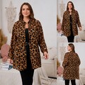 Übergröße Damen Leopard Bluse Langarmshirt Chiffon Shirts Urlaub Freizeit Hemd