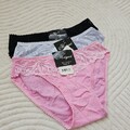 3er Set Slip Baumwolle Unterhose Spitze Sexy Unterwäsche Spitzenslips NEU