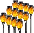 12X Solarleuchte LED Solar Garten Flammen Fackeln Beleuchtung außen Solarlampe