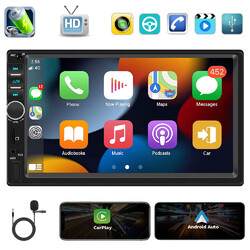 7" Apple Carplay Autoradio Android Auto Double Din Touch Screen Stereo Bluetooth