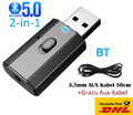 Bluetooth 2in1 5.0 Sender Empfänger Wireless USB Aux Audio Transmitter Adapter