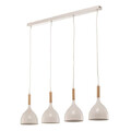 Euluna Hängeleuchte Noak Hängelampe Leuchte Lampe 4-flg. lang weiß Holz natur26