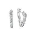 Celesta Silber Ohrringe Creolen 925 Sterling Silber rhodiniert weiße Zirkonia CZ