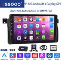9" 32G DAB+ Carplay Android 14 Autoradio Navi Kam Für BMW E46 3er 318 320 325 M3
