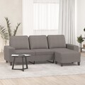 vidaXL 3-Sitzer-Sofa mit Hocker Hellgrau 180 cm Stoff