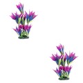  Set of 2 Aquarien Pflanzen Aquariumpflanzen Künstliche Aquarienpflanzen