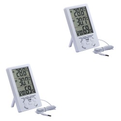  2 Pieces Temperatur Und Luftfeuchtigkeitsmesser Digitales LCD -Thermometer
