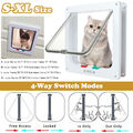 Katzenklappe 4 Wege Hundeklappe mit 4-Wege-Schließsystem Eingangskontrolle S-XL