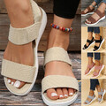 Damen Sandalen Sommer Schuhe Bequeme Peep Toes Elastische Strappy Schuhe