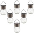 6er Set LED Hängelampe Solarleuchte Balkon Solarleuchte Gartenleuchte Solar Weiß