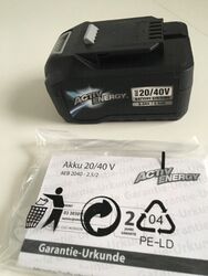 Akku 20/40 Volt 5,0Ah/2,5Ah 90Wh für FERREX Akku-Werkzeuge (ALDI)