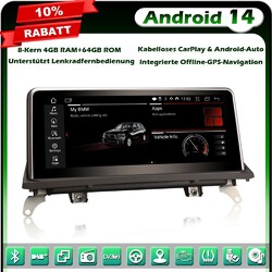 10.25" Android 14 Autoradio GPS Navi für BMW X5 E70 X6 E71 CCC CarPlay 64GB WiFi8-Kern√4GB+64GB√OEM√WiFi√Can-Bus√Bluetooth√DVR√USB√Auto