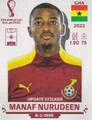 Panini Sticker Fußball WM 2022 Update: Manaf Nurudeen Ghana Bild Qatar NEU