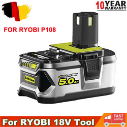 18V 5.0Ah  Akku für RYOBI  Plus Lithium RB18L50 P108 P104 Batteries
