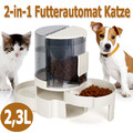 2-in-1 Futterautomat Katze Automatischer Futterspender für Katze und Hund Katzen