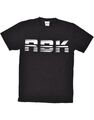 Reebok grafisches Damen-T-Shirt Top UK 14 groß schwarz Baumwolle AT03