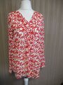 8A/10A THOM Thomas Rath Damen Bluse Gr. 38 rot weiß  Langarm Schlupfbluse NEU