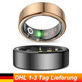 Smart Ring Herren/Damen Sport Fitness Läuft Schrittzähler Tracker Gold Schwarz